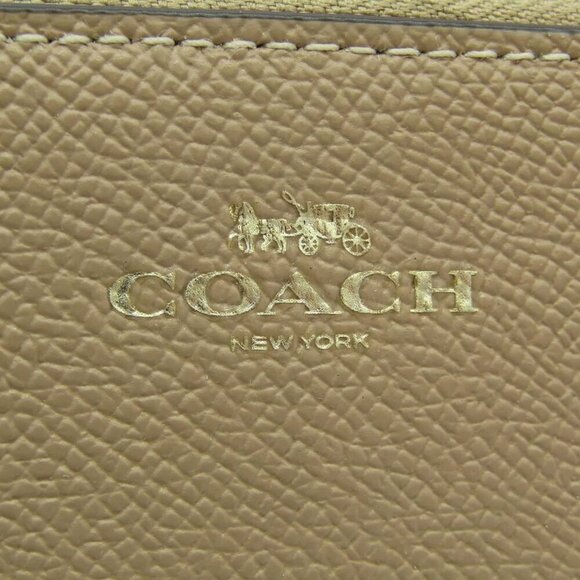 NEW COACH Womens Corner Zip Wallet Leather Beige - Picture 7 of 12